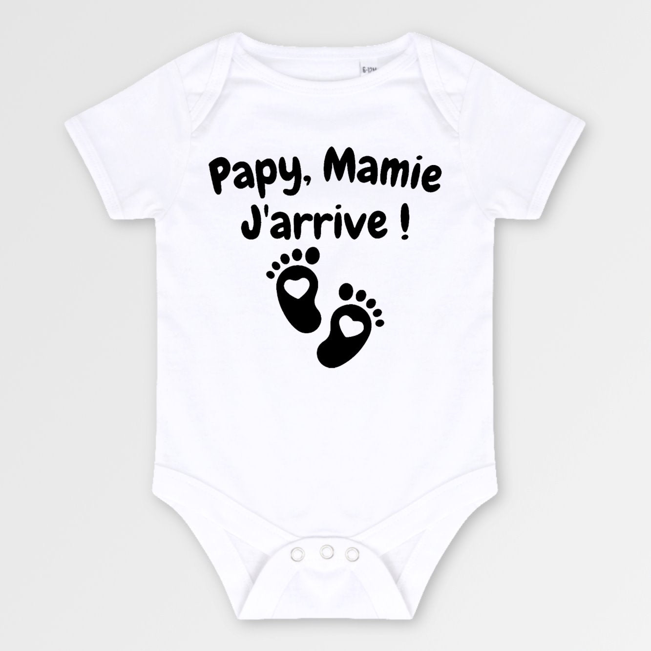 Body Bébé Papy mamie j'arrive Blanc