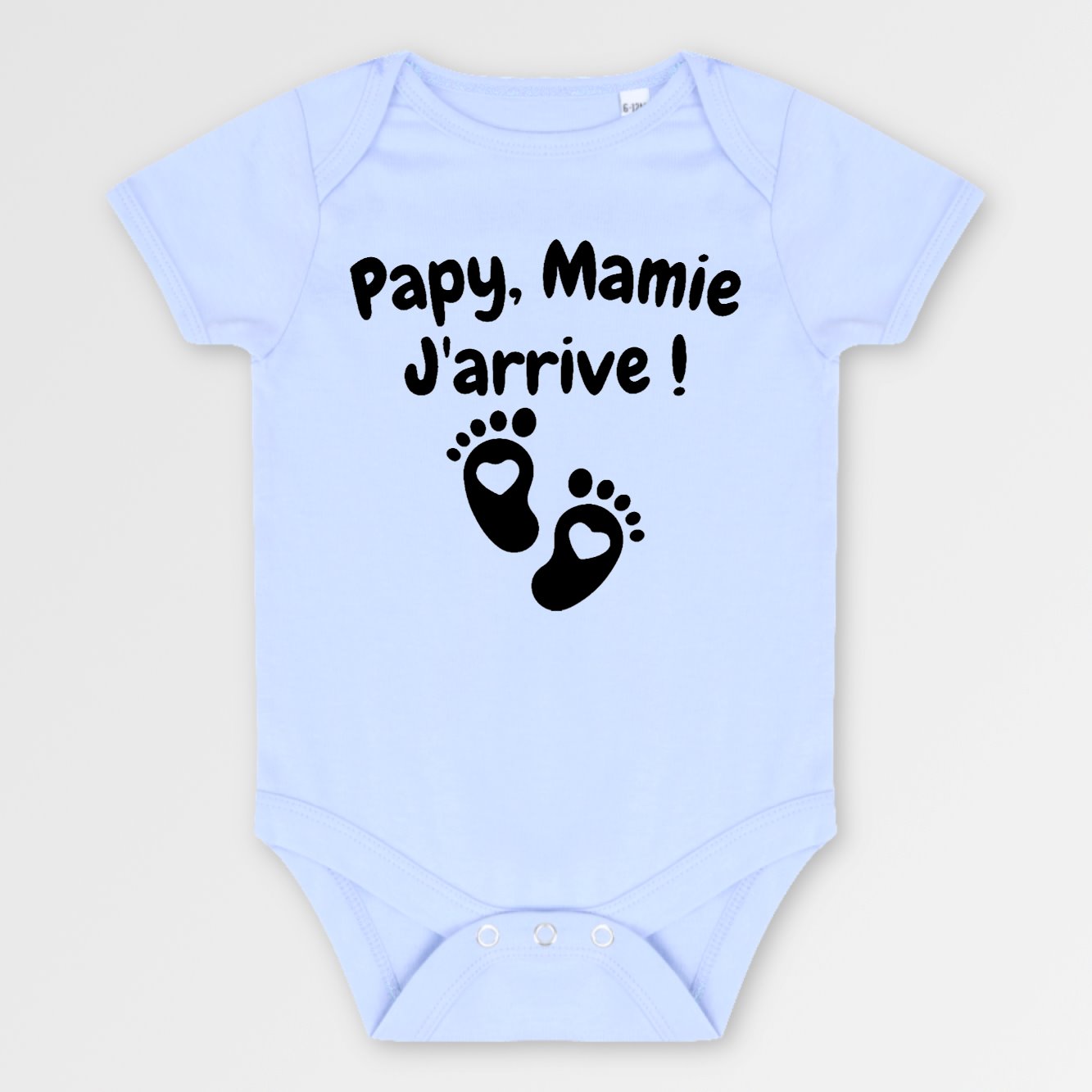 Body Bébé Papy mamie j'arrive Bleu