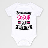 Body Bébé Soeur qui déchire Blanc