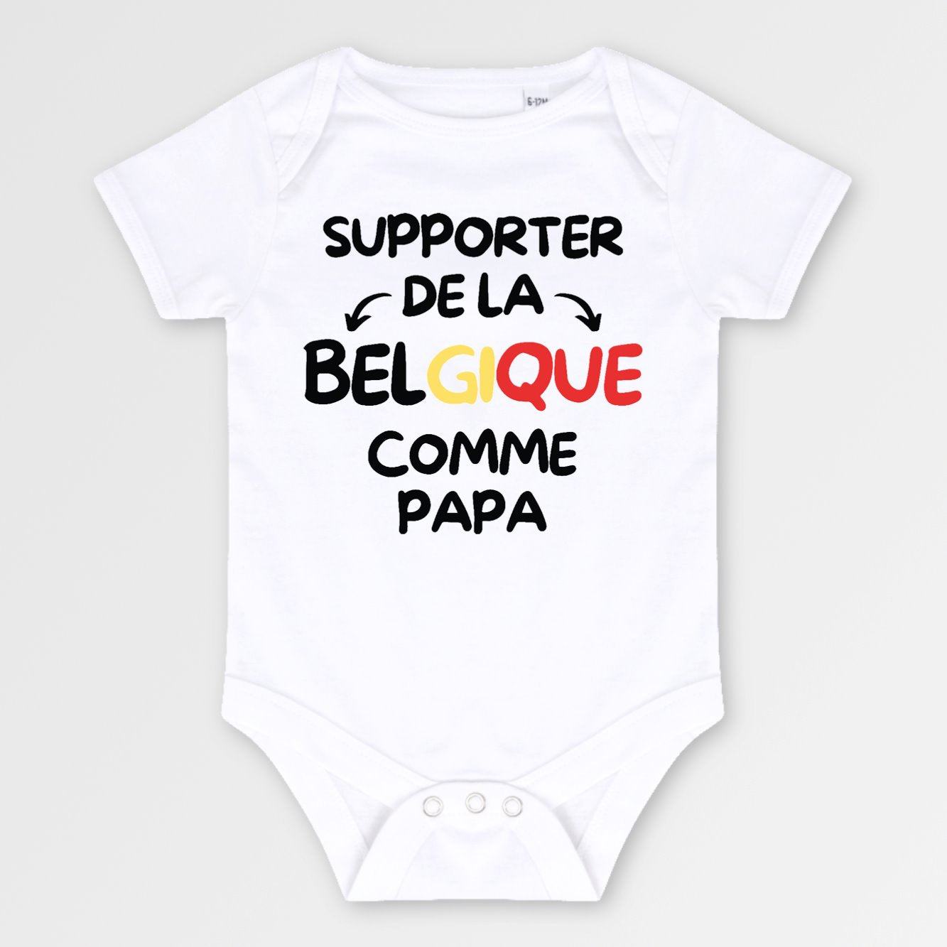 Body Bébé Supporter de la Belgique comme papa Blanc