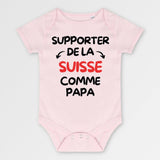 Body Bébé Supporter de la Suisse comme papa Rose