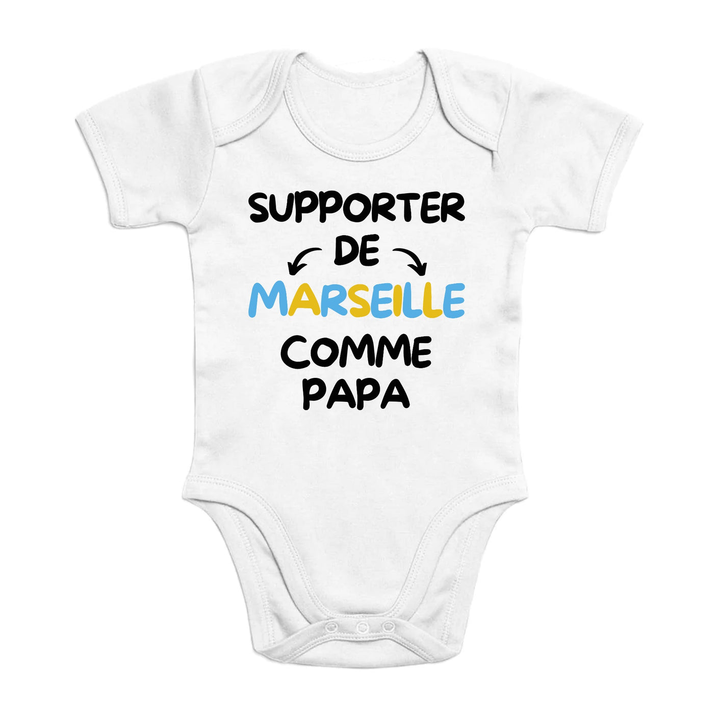 Body Bébé Supporter de Marseille comme papa 