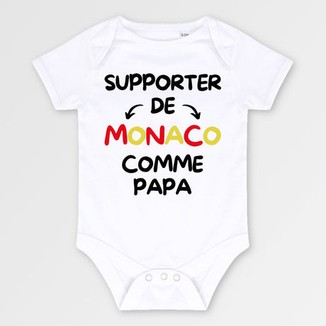 Body Bébé Supporter de Monaco comme papa Blanc