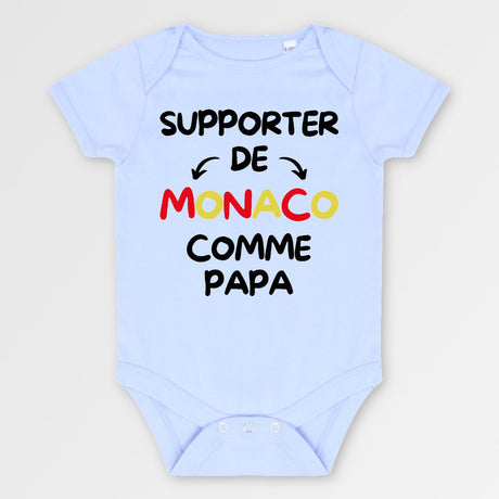 Body Bébé Supporter de Monaco comme papa Bleu