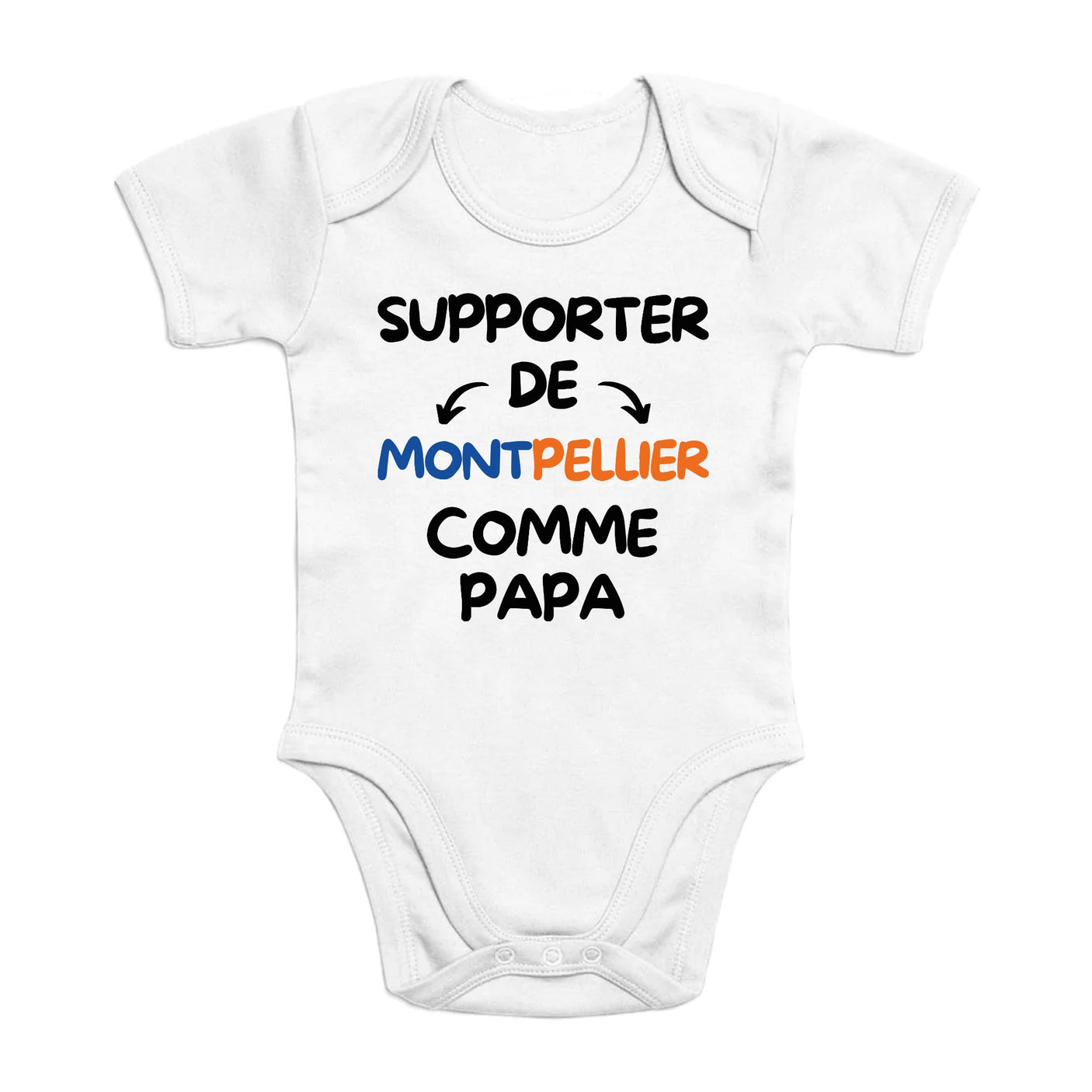 Body Bébé Supporter de Montpellier comme papa 