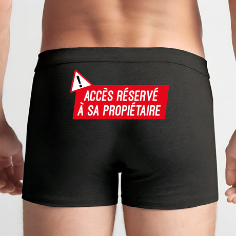 Boxer Homme Accès réservé à sa propriétaire Noir