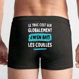 Boxer Homme Globalement j'm'en bats les couilles Noir