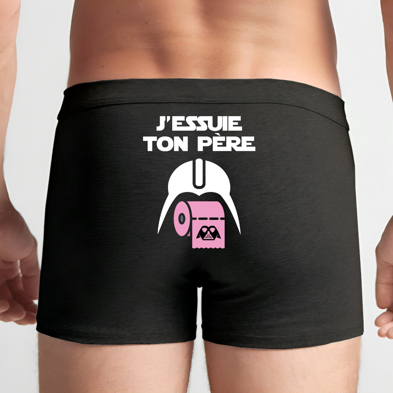 Boxer Homme J'essuie ton père Noir