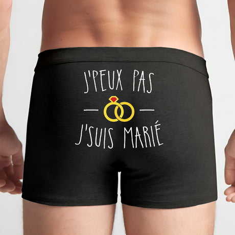 Boxer Homme J'peux pas j'suis marié Noir