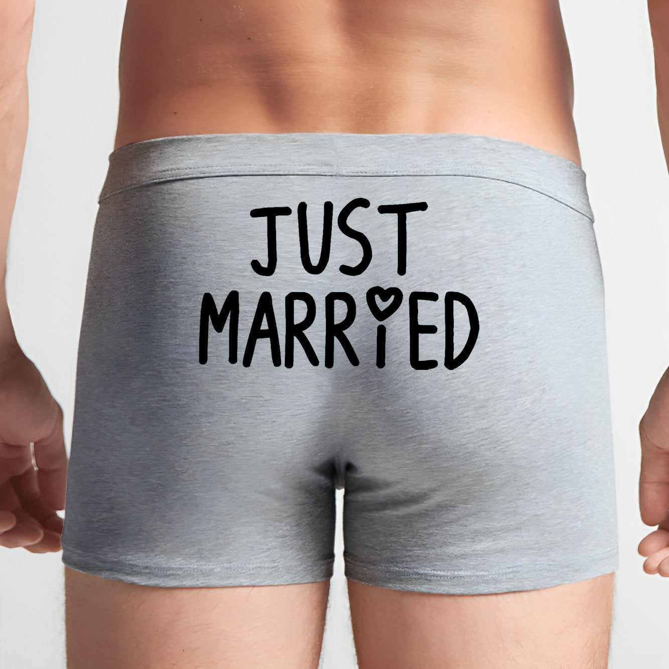 Boxer Homme Just married Gris