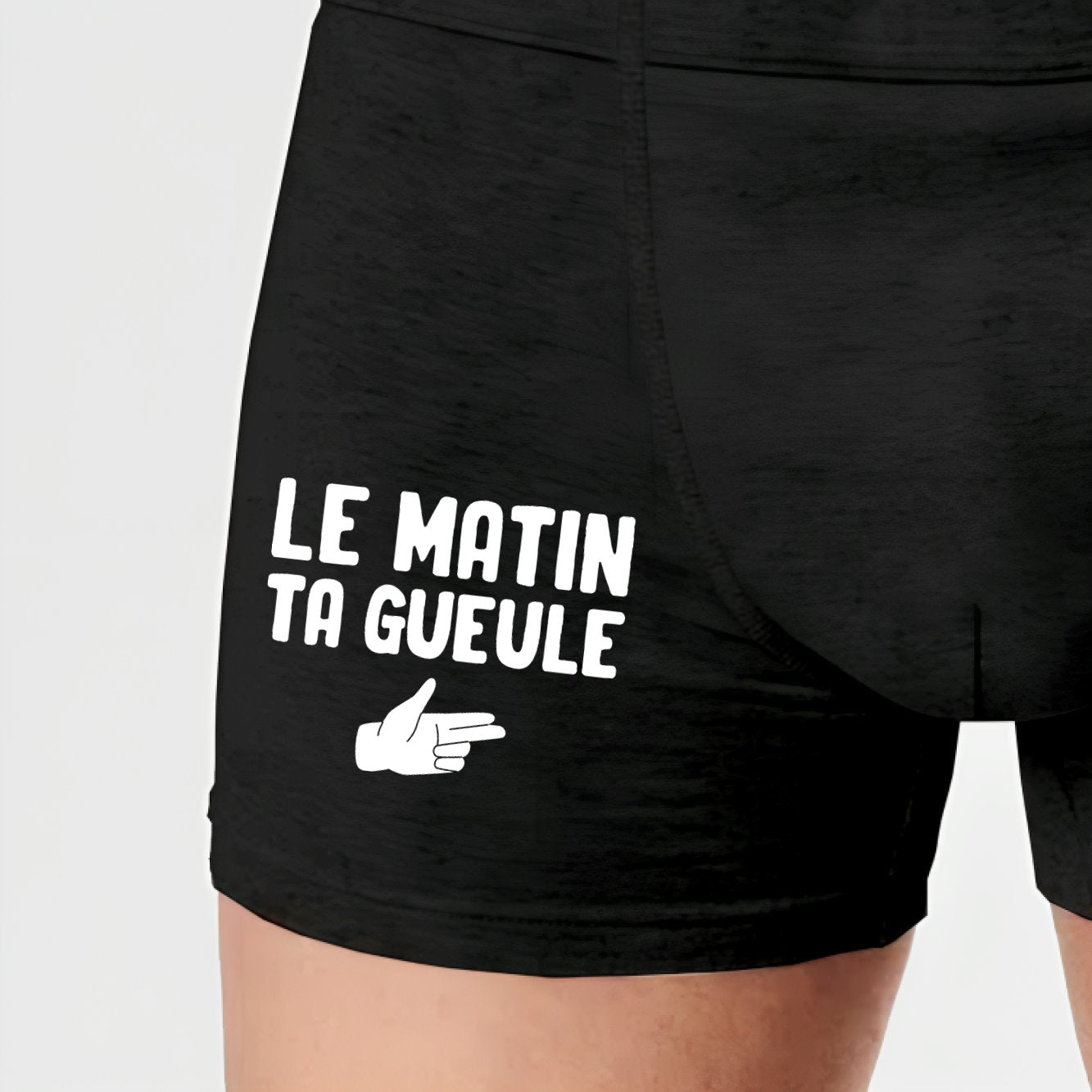 Boxer Homme Le matin ta gueule Noir