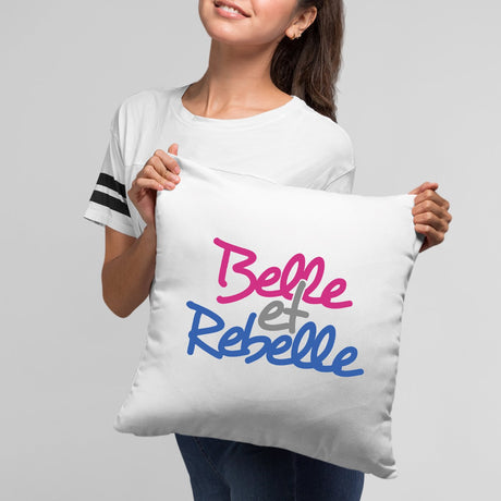 Coussin Belle et rebelle Blanc