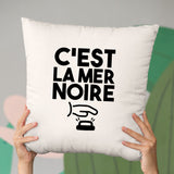 Coussin C'est la mer noire Beige