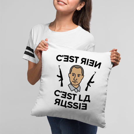 Coussin C'est rien c'est la Russie Blanc