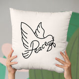 Coussin Colombe de la paix Beige