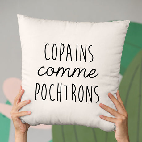 Coussin Copains comme pochtrons Beige