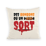 Coussin Des bonbons ou un sort 