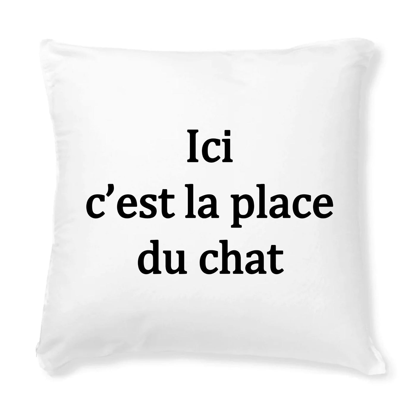Coussin Ici c'est la place du chat 