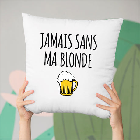 Coussin Jamais sans ma blonde Blanc