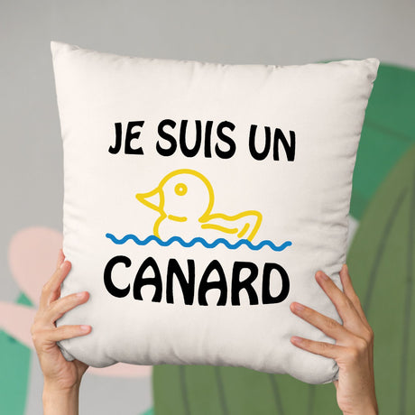 Coussin Je suis un canard Beige