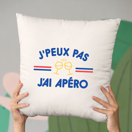 Coussin J'peux pas j'ai apéro Beige