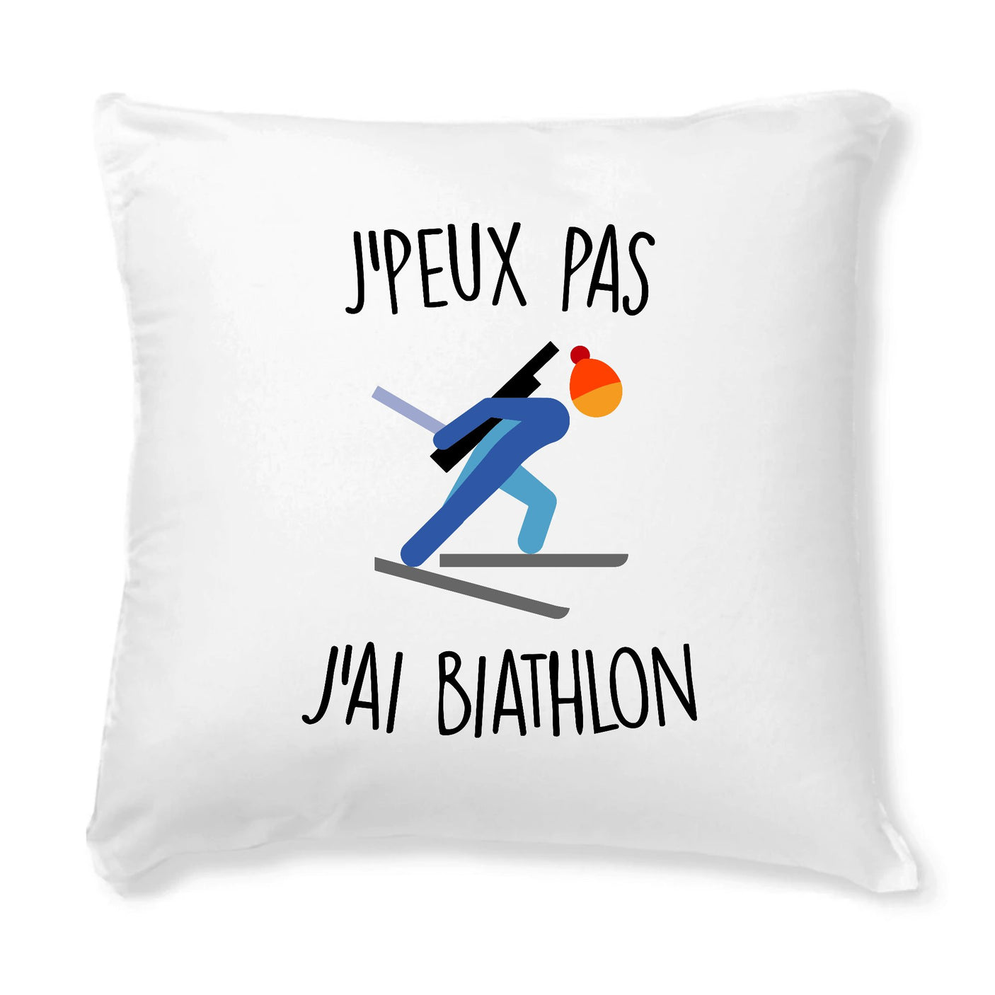 Coussin J'peux pas j'ai biathlon 