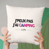 Coussin J'peux pas j'ai camping Beige