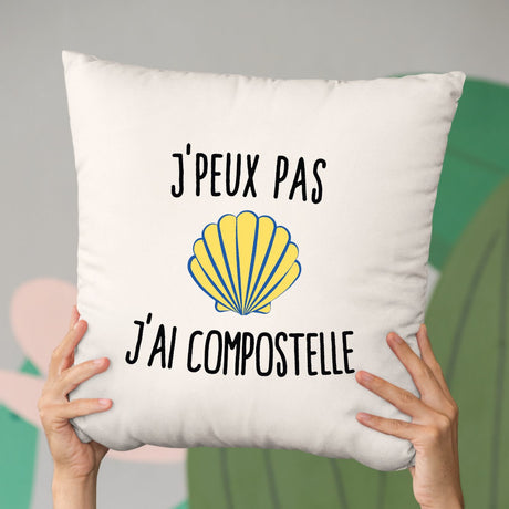 Coussin J'peux pas j'ai Compostelle Beige