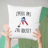 Coussin J'peux pas j'ai hockey Blanc