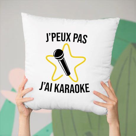 Coussin J'peux pas j'ai karaoke Blanc