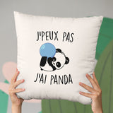 Coussin J'peux pas j'ai panda Beige