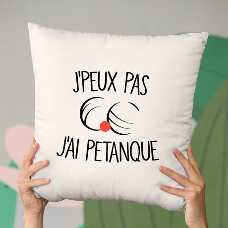 Coussin J'peux pas j'ai pétanque Beige