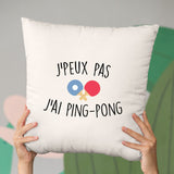 Coussin J'peux pas j'ai ping-pong Beige