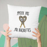 Coussin J'peux pas j'ai raquettes Blanc