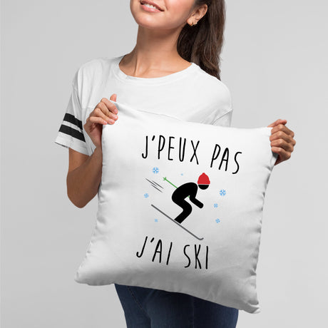 Coussin J'peux pas j'ai ski Blanc