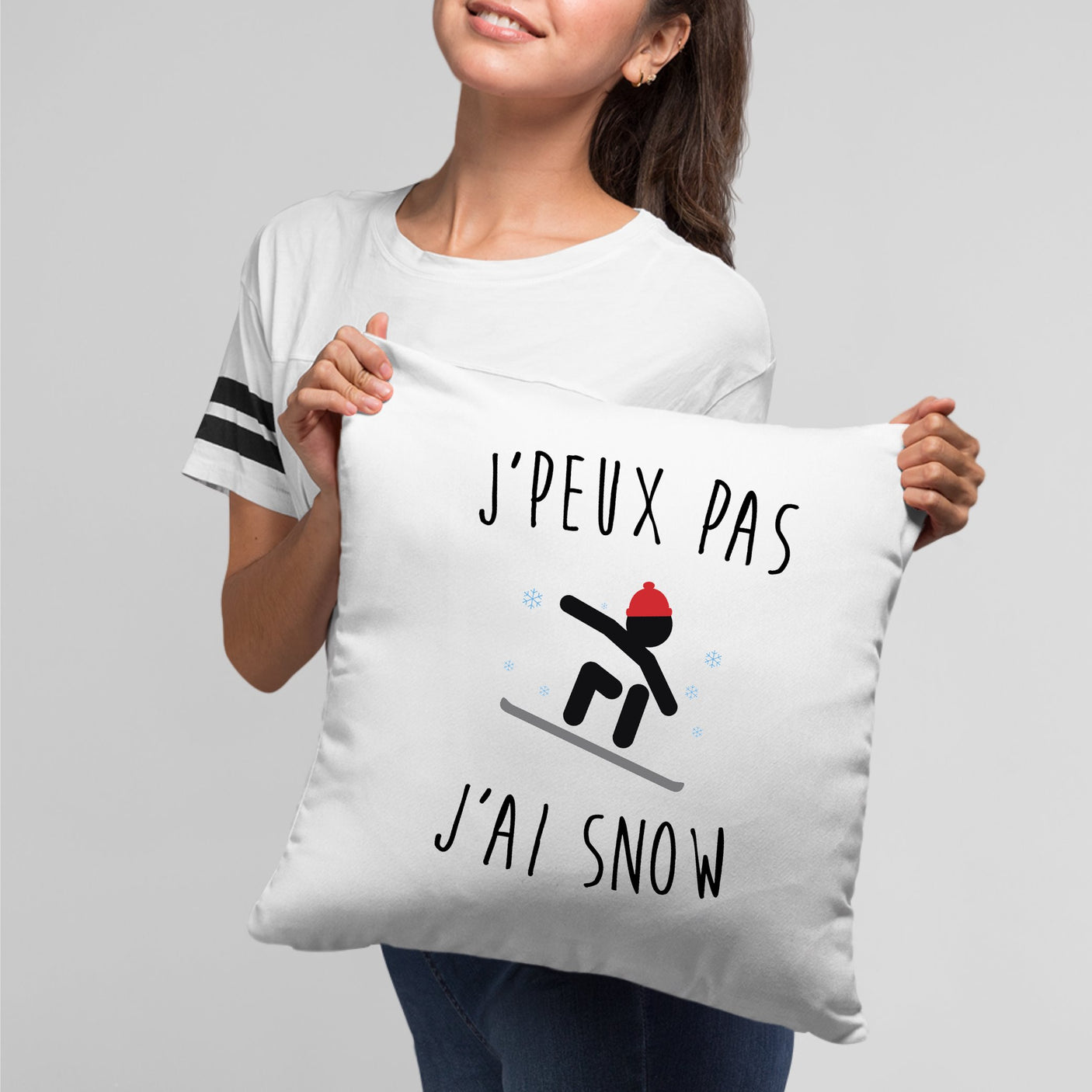 Coussin J'peux pas j'ai snow Blanc