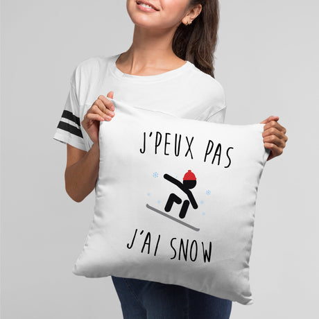 Coussin J'peux pas j'ai snow Blanc