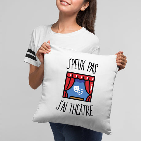 Coussin J'peux pas j'ai théâtre Blanc