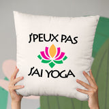 Coussin J'peux pas j'ai yoga Beige