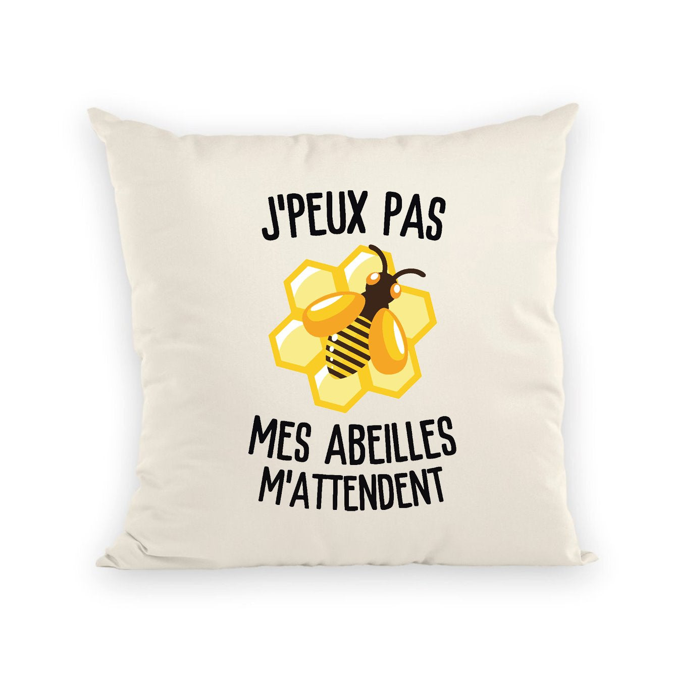 Coussin J'peux pas mes abeilles m'attendent 