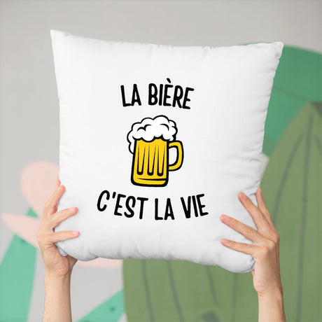 Coussin La bière c'est la vie Blanc