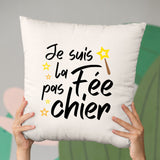 Coussin La fée pas chier Beige