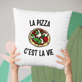 Coussin La pizza c'est la vie Blanc