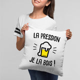 Coussin La pression je la bois Blanc