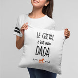 Coussin Le cheval c'est mon dada Blanc