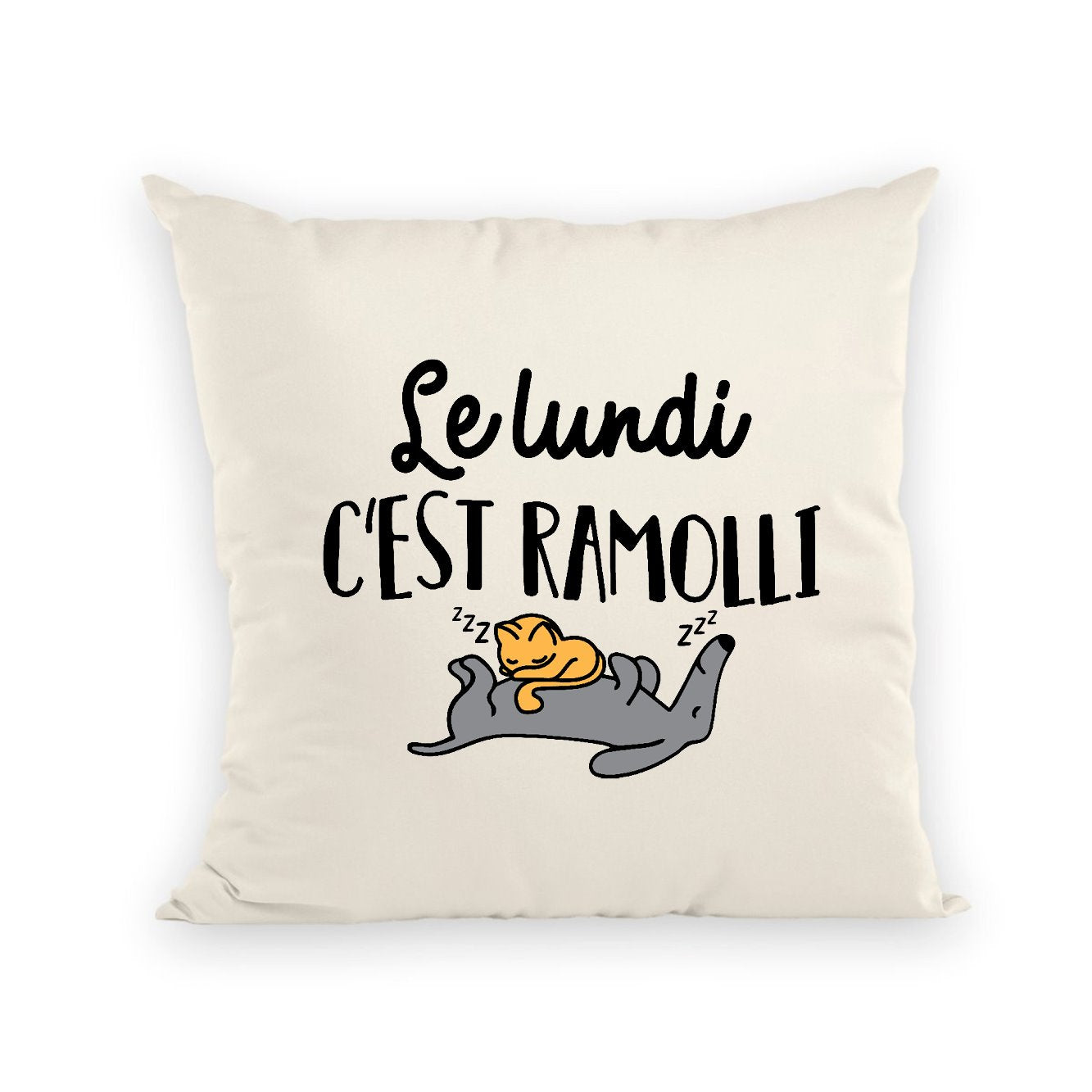 Coussin Le lundi c'est ramolli 