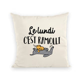 Coussin Le lundi c'est ramolli 