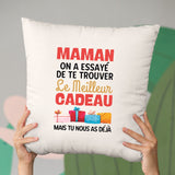 Coussin Le meilleur cadeau pour maman Beige