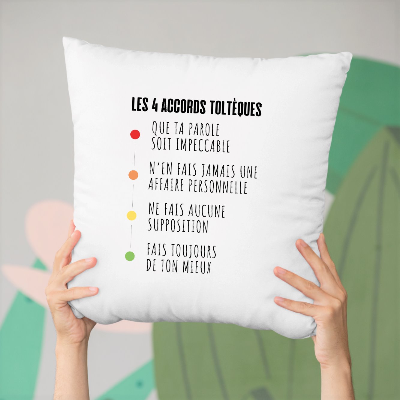 Coussin Les 4 accords toltèques Blanc