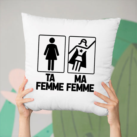 Coussin Ta femme ma femme Blanc